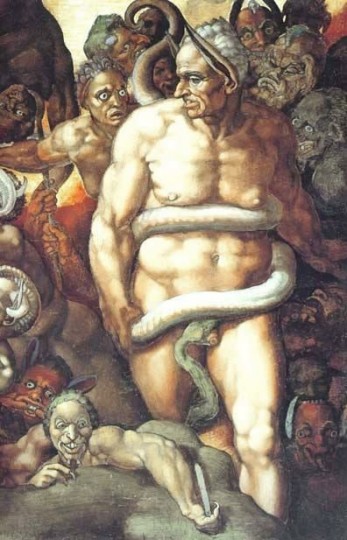 Микеланджело Буонарроти «Страшный суд» (фрагмент, Сикстинская капелла).